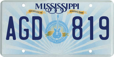MS license plate AGD819