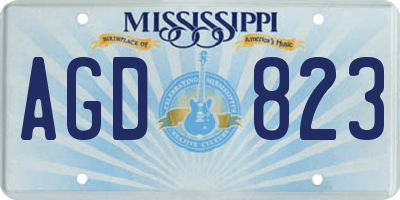 MS license plate AGD823