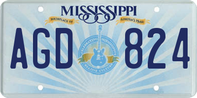 MS license plate AGD824