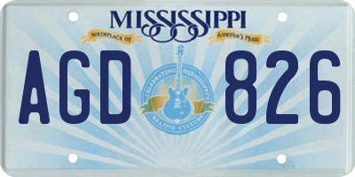 MS license plate AGD826