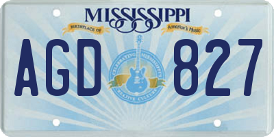 MS license plate AGD827