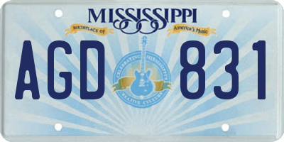 MS license plate AGD831