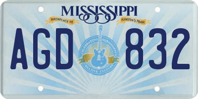 MS license plate AGD832