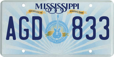 MS license plate AGD833