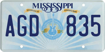MS license plate AGD835