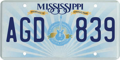 MS license plate AGD839