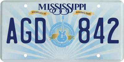 MS license plate AGD842