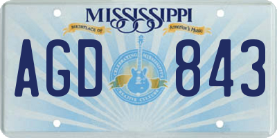 MS license plate AGD843