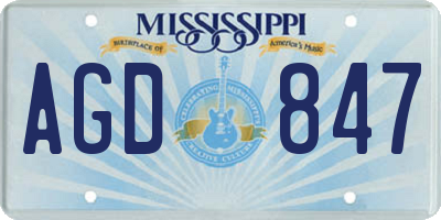 MS license plate AGD847