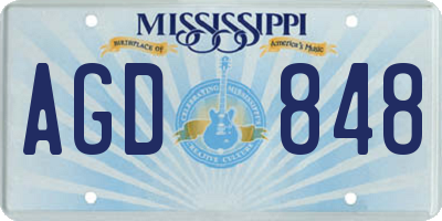 MS license plate AGD848
