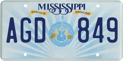 MS license plate AGD849