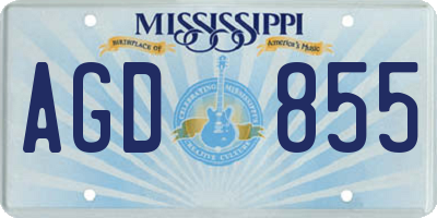 MS license plate AGD855