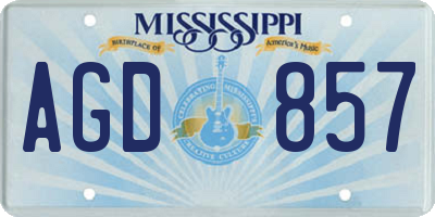 MS license plate AGD857