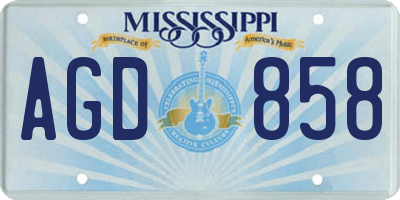 MS license plate AGD858