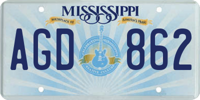 MS license plate AGD862