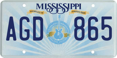 MS license plate AGD865