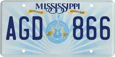 MS license plate AGD866