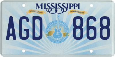 MS license plate AGD868