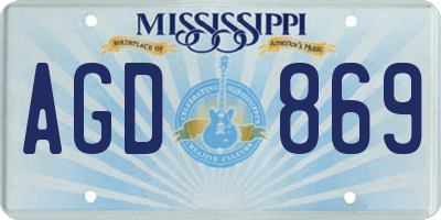 MS license plate AGD869