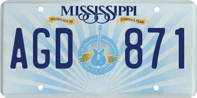 MS license plate AGD871
