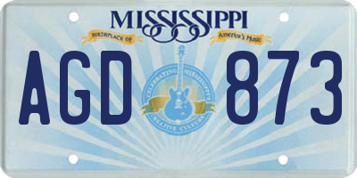 MS license plate AGD873