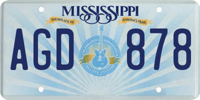 MS license plate AGD878
