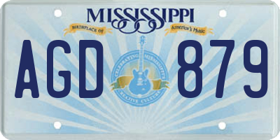 MS license plate AGD879