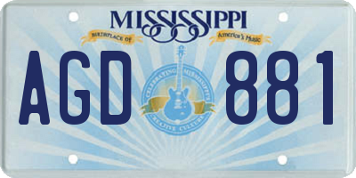 MS license plate AGD881