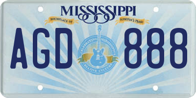 MS license plate AGD888