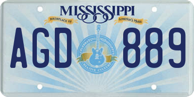 MS license plate AGD889