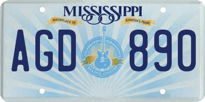 MS license plate AGD890