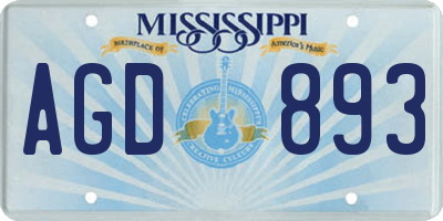MS license plate AGD893