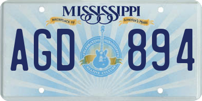 MS license plate AGD894