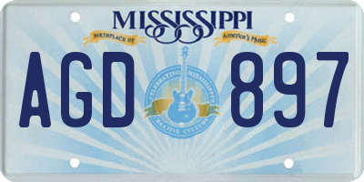 MS license plate AGD897