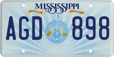 MS license plate AGD898