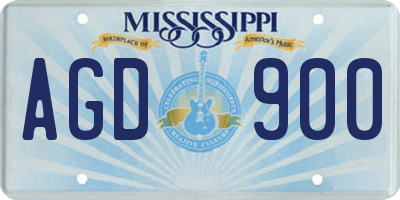 MS license plate AGD900