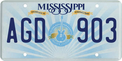 MS license plate AGD903