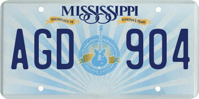 MS license plate AGD904