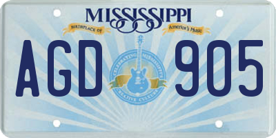 MS license plate AGD905
