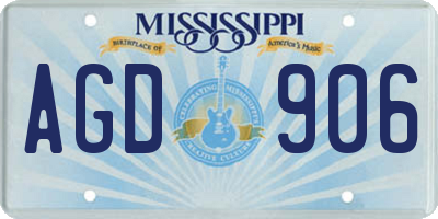 MS license plate AGD906