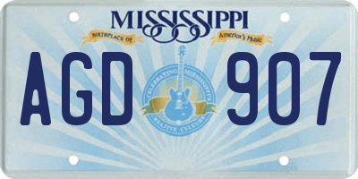 MS license plate AGD907