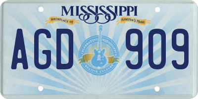 MS license plate AGD909