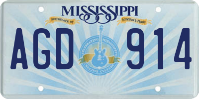 MS license plate AGD914