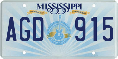 MS license plate AGD915