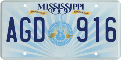 MS license plate AGD916