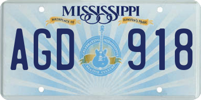 MS license plate AGD918