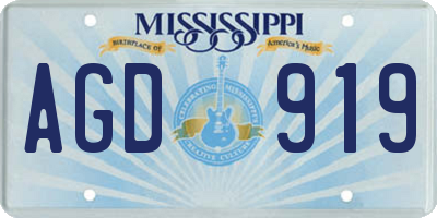 MS license plate AGD919