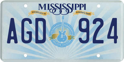 MS license plate AGD924