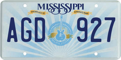 MS license plate AGD927