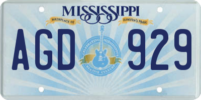 MS license plate AGD929